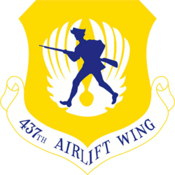 Logo for the 437th Airlift Wing