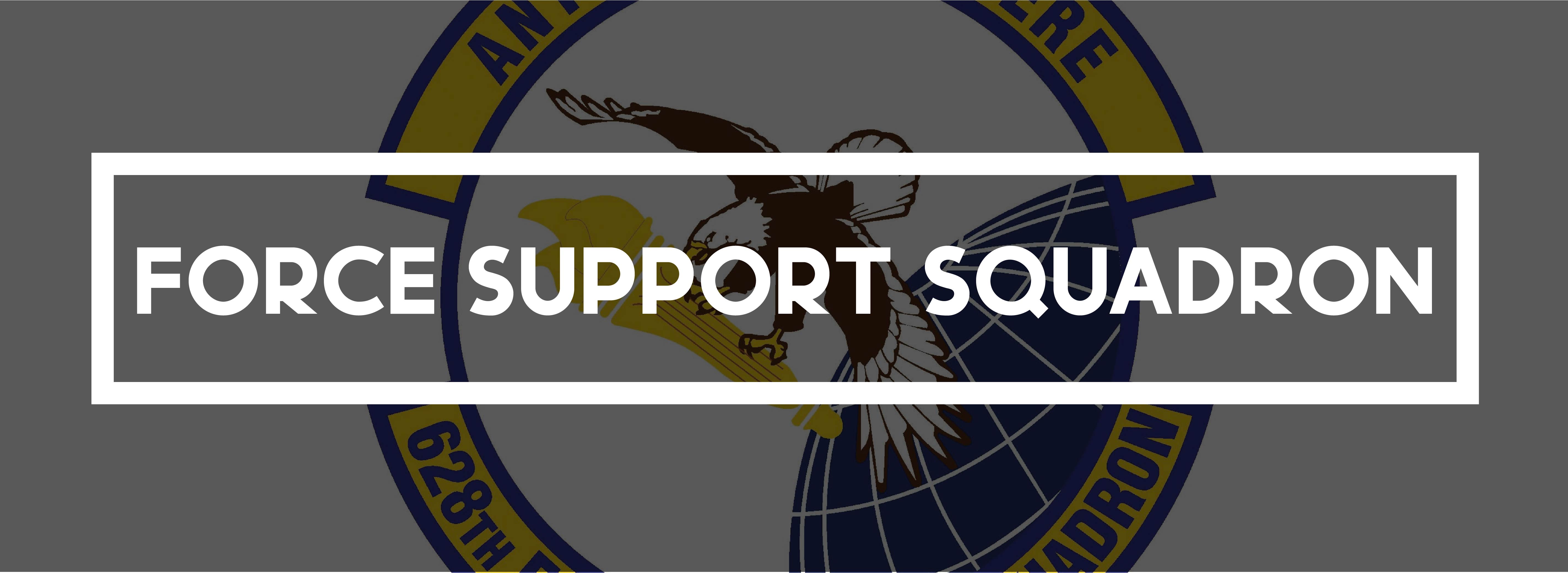 A logo for the Force Support Squadron