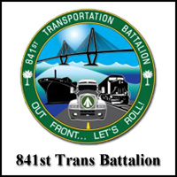 A logo for the 841st Trans Battalion